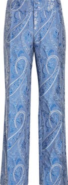 Etro Microcheck Embroidered Paisley Pants