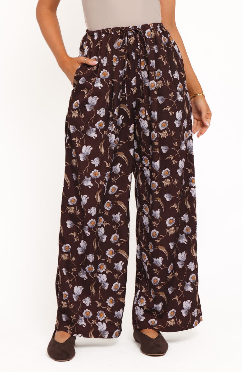 Petal & Pup Calantha Floral Wide Leg Drawstring Pants, Main, color, Fall Floral