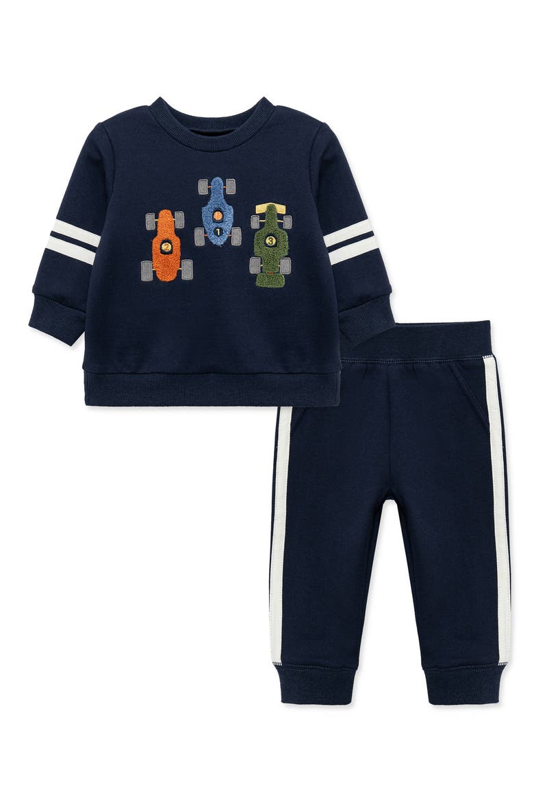 Kids' Race Car Sweatshirt and Pants Set, Main, color, NAVY