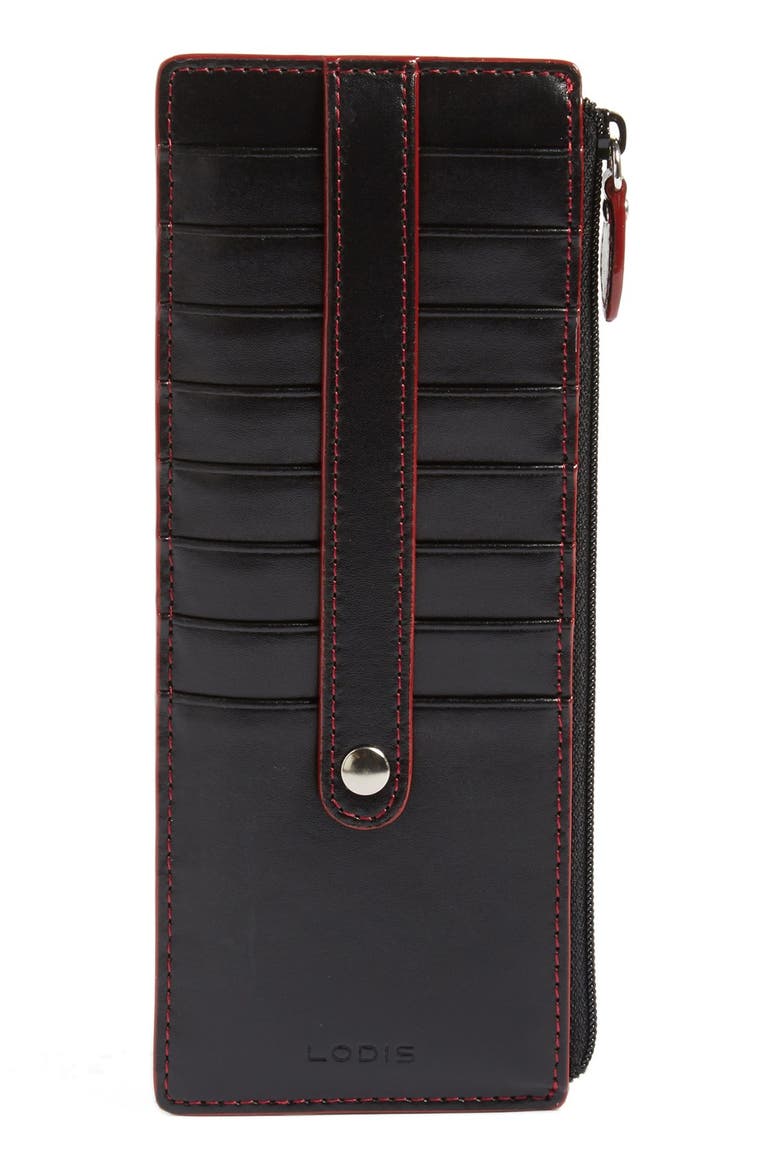 Audrey RFID Leather Credit Card Case (Nordstrom Exclusive), Main, color, BLACK