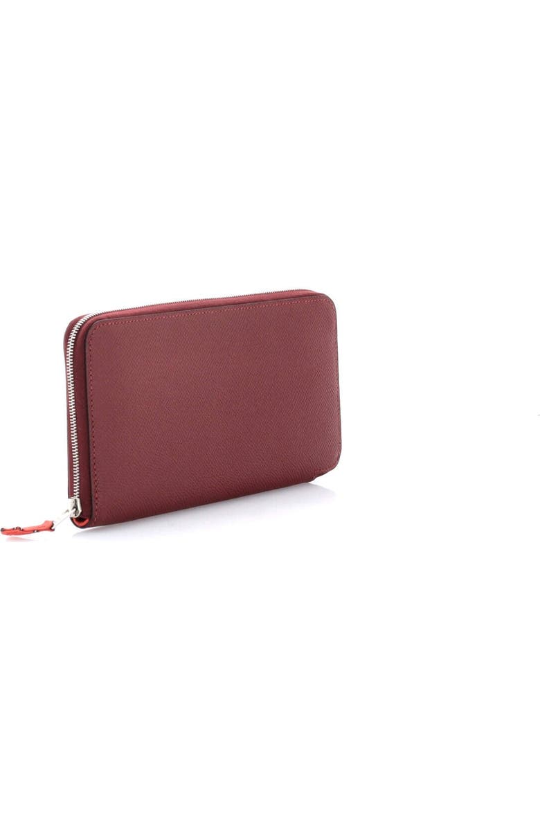 Pre-Owned Hermes Azap Zip Around Wallet Silk'in Epsom Long, Alternate, color, Rouge H