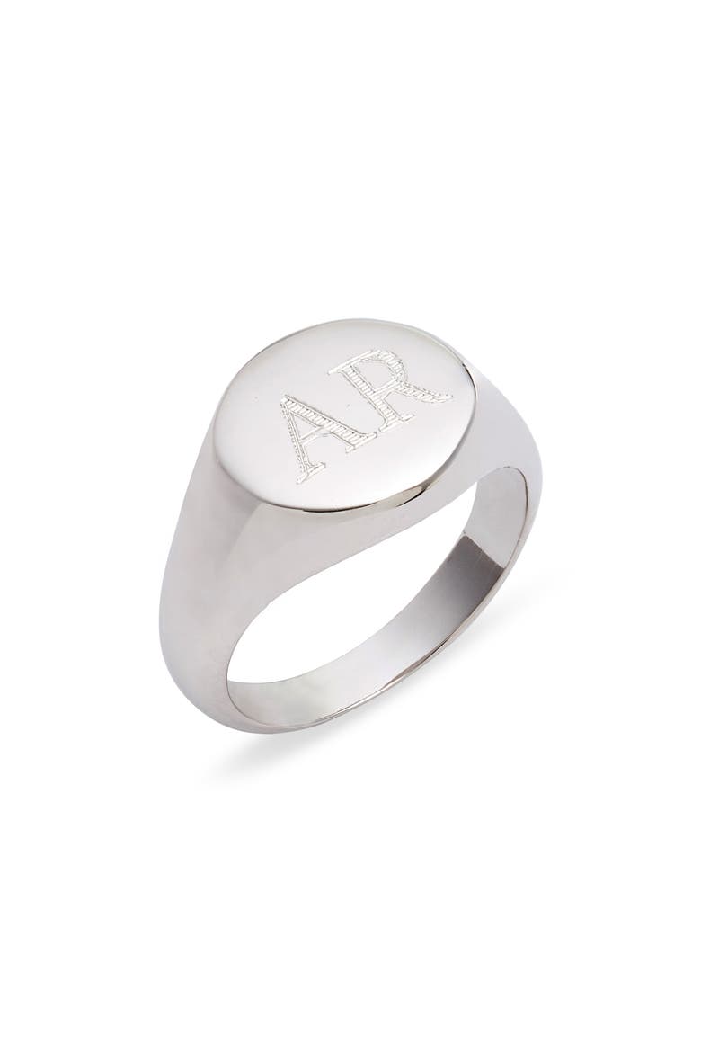 Argento Vivo Personalized Signet Ring, Main, color, SILVER