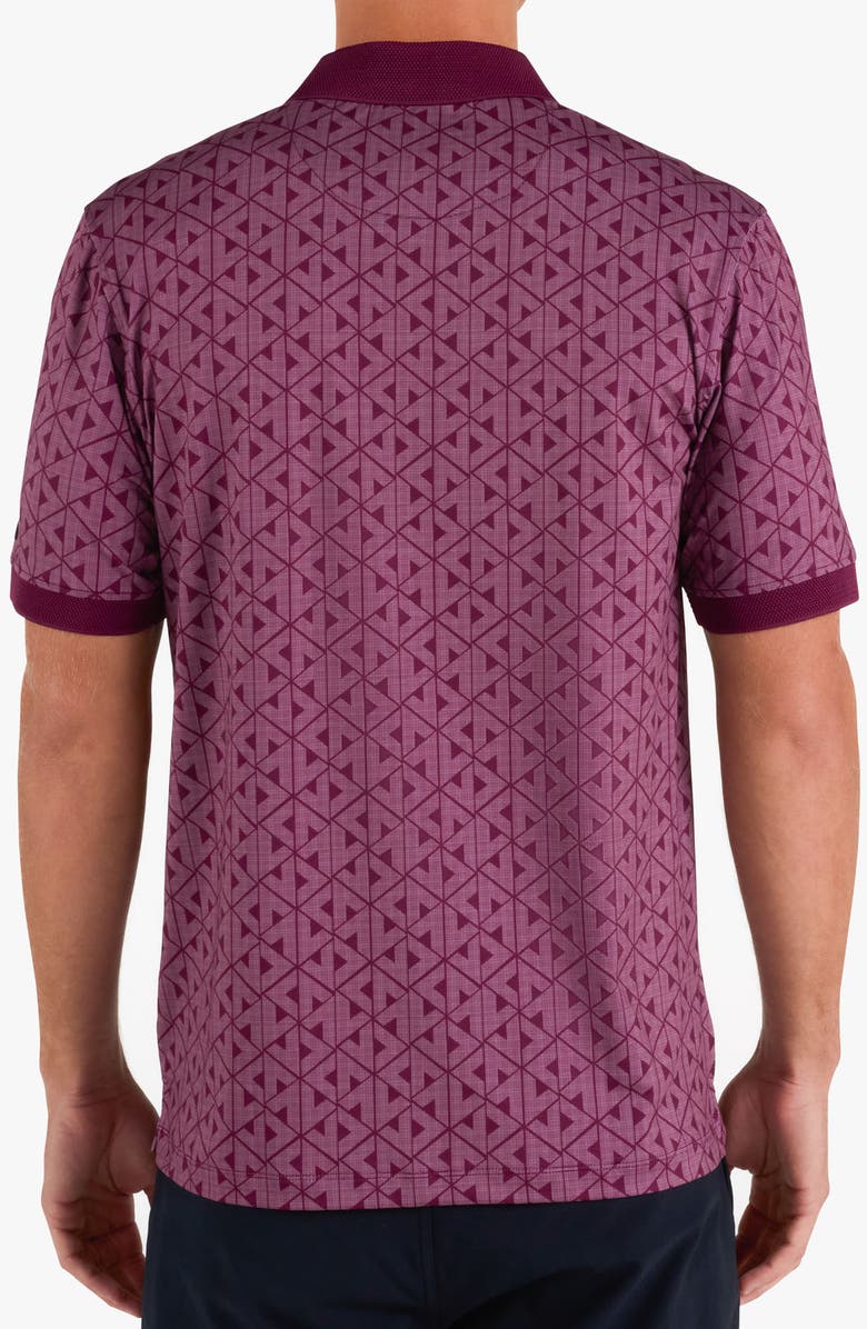 Bad Birdie Ridge Geo Pattern Performance Golf Polo, Alternate, color, Nightcap - Fig
