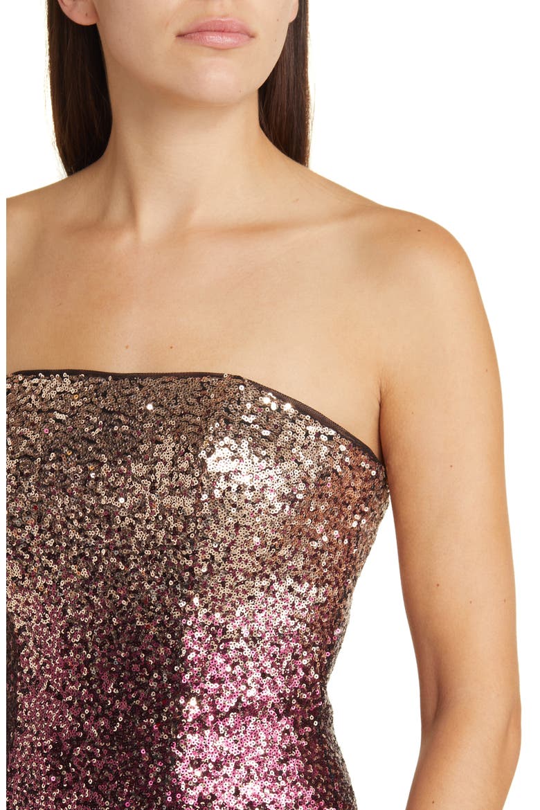 Sequin Strapless Cocktail Dress, Alternate, color, FUCHSIA MULTI