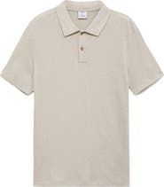 MANGO Slim Fit Linen Blend Jersey Polo