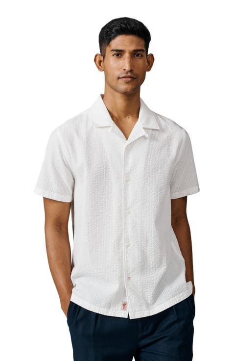 Seersucker Linen Short Sleeve Shirt