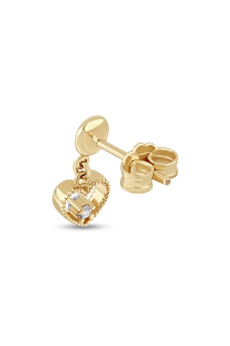 Icon 18K Yellow Gold Diamond Heart Drop Earrings, Alternate, color, GOLD
