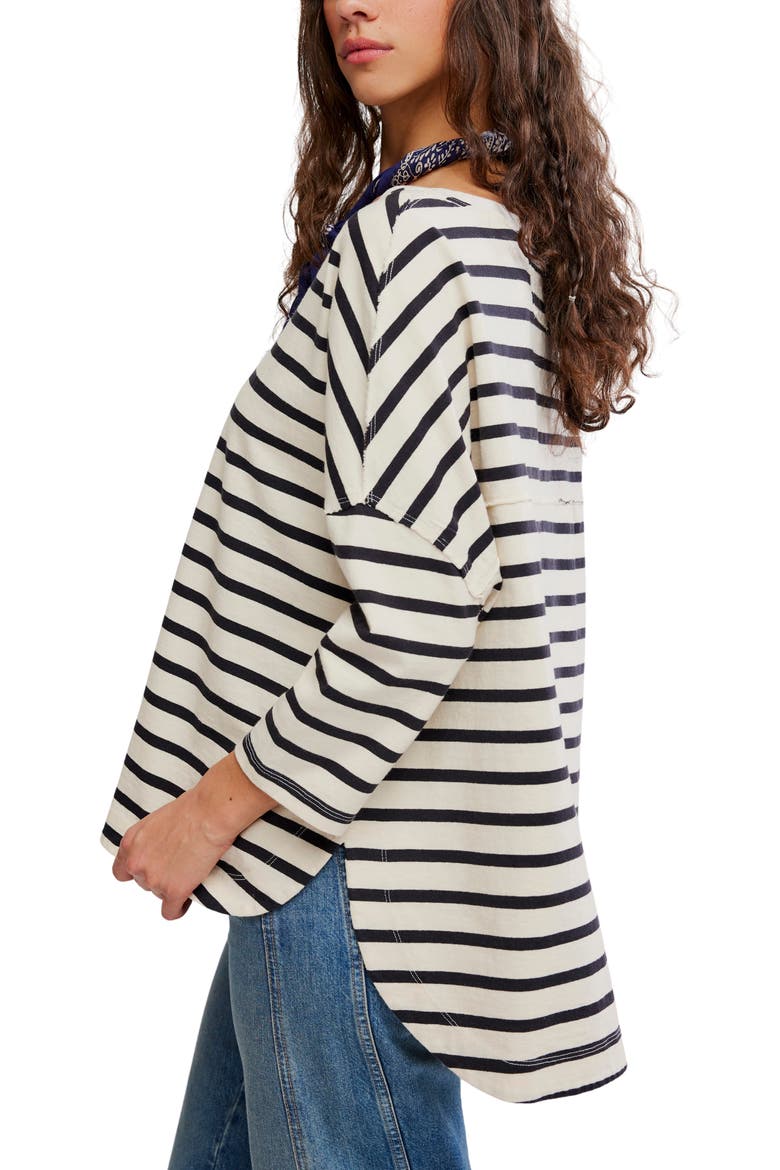 Second Sense Striped T-Shirt, Alternate, color, IVORY COMBO