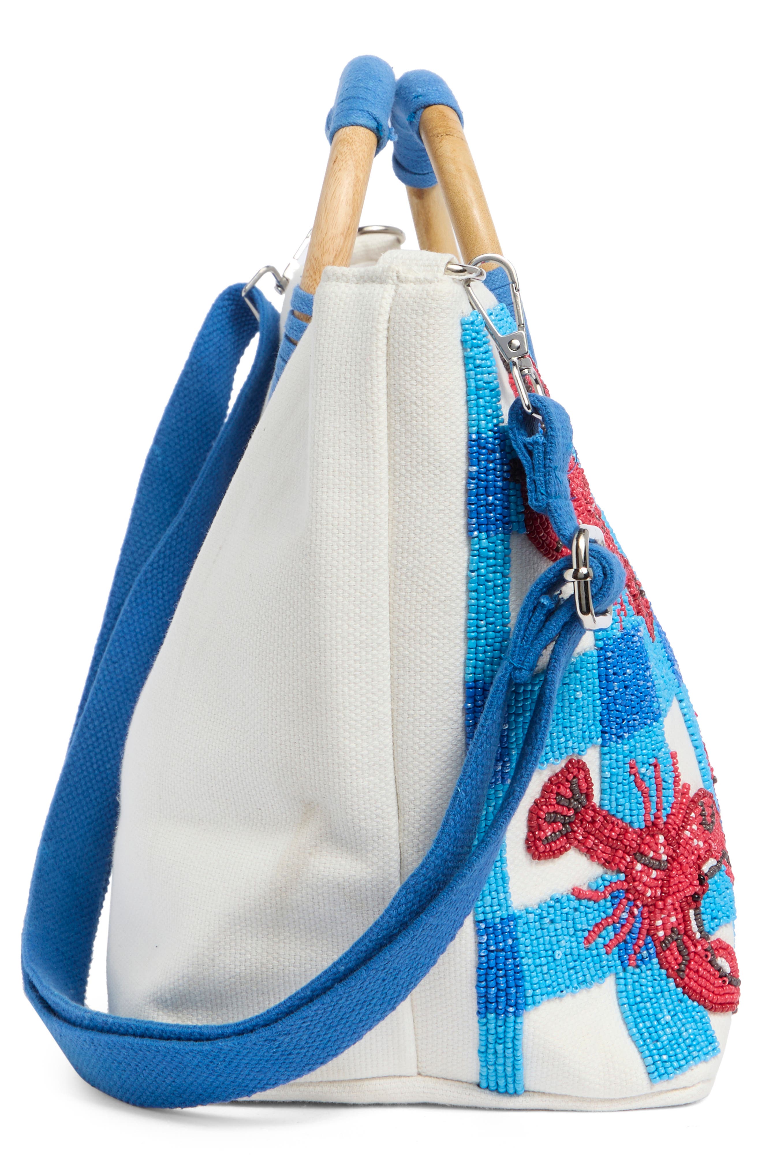 Beaded East/West Tote Bag, Alternate, color, BLUE