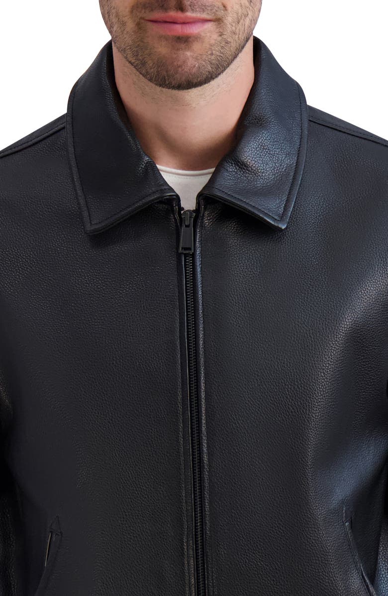 Cole Haan Leather Bomber Jacket, Alternate, color, 