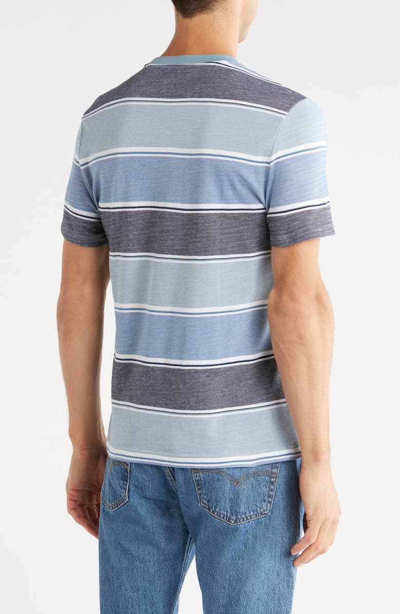 Original Penguin Gradient Stripe Cotton Piqué T-Shirt, Alternate, color, Citadel