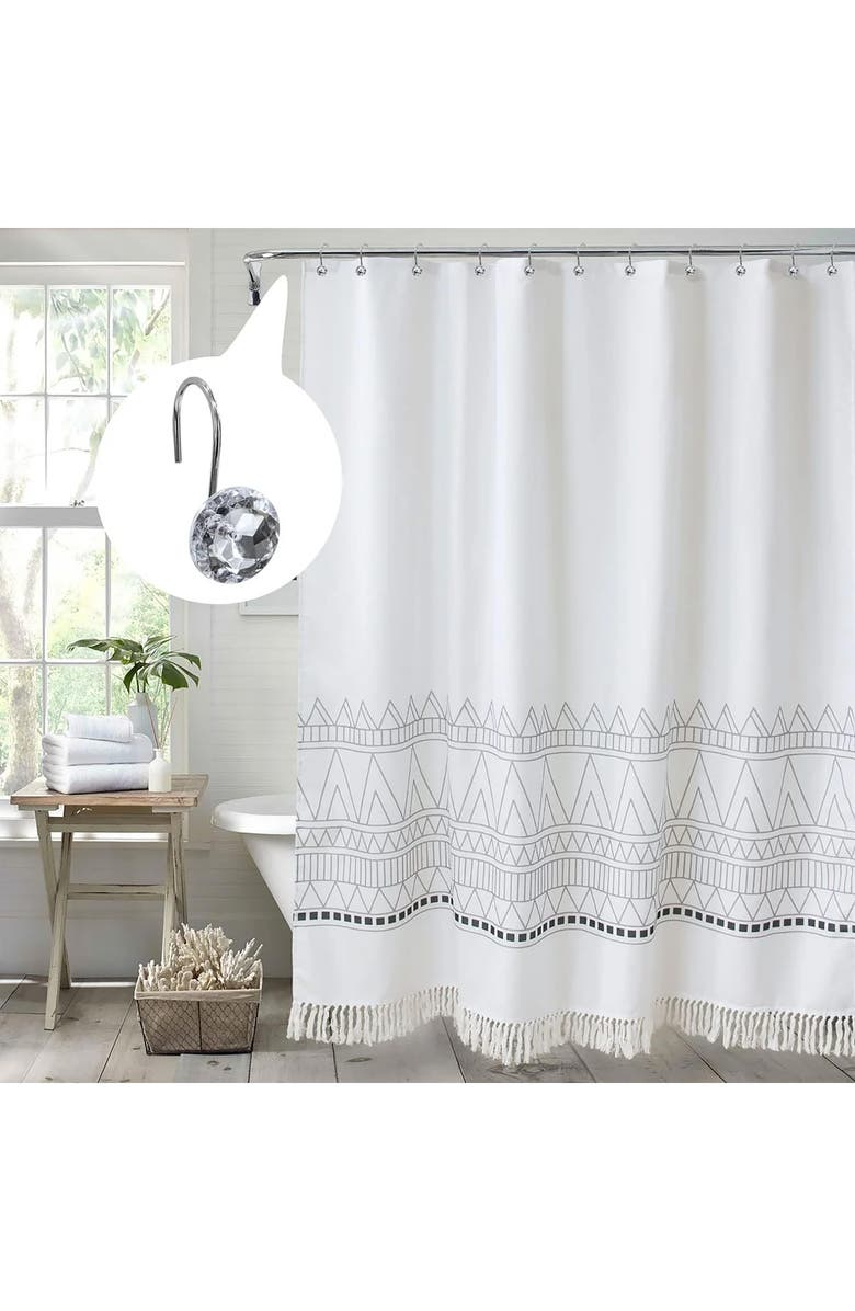 J AND V TEXTILES 12-Piece Decorative Shower Curtain Rings Set, Alternate, color, N/A