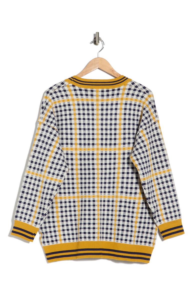 Plaid Cardigan, Alternate, color, YELLOW