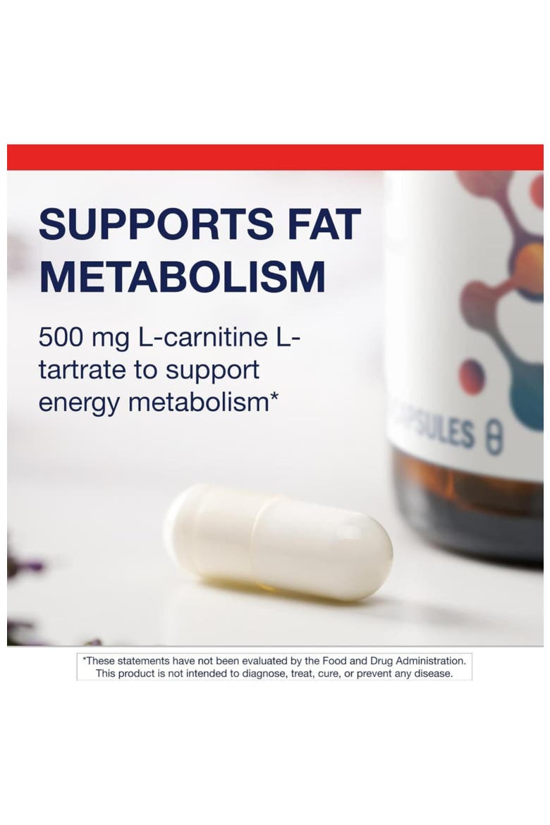 L-Carnitine Amino Acid Supplement Capsules 30 Capsules, Alternate, color, None