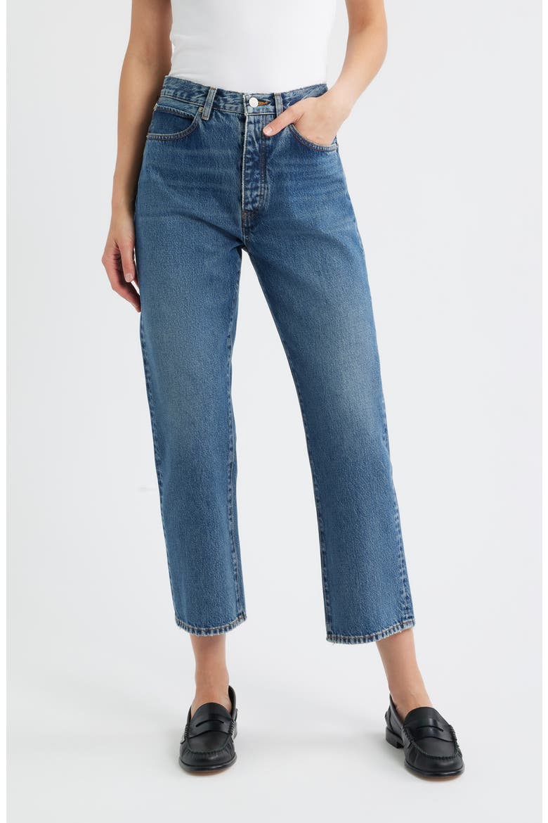 The Vertical High Waist Ankle Relaxed Straight Leg Jeans, Main, color, ZETA
