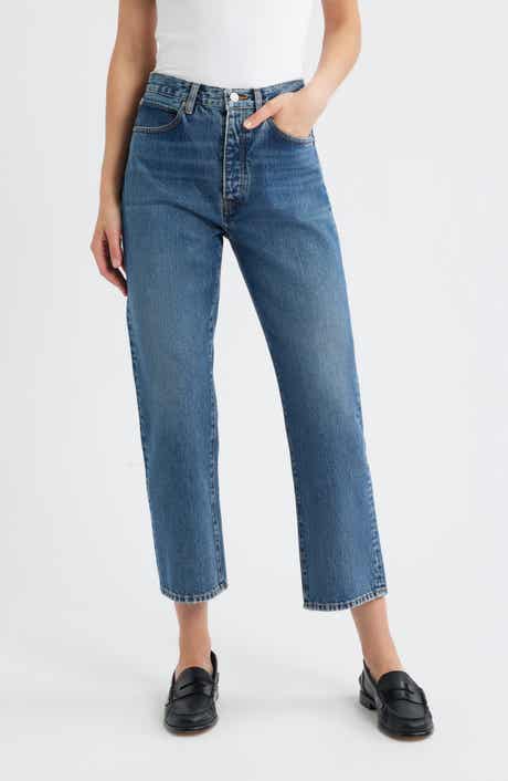 FRAME The Vertical High Waist Ankle Relaxed Straight Leg Jeans