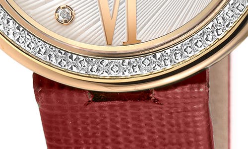 Gv2 Perugia Diamond Leather Strap Watch, 33mm In Red