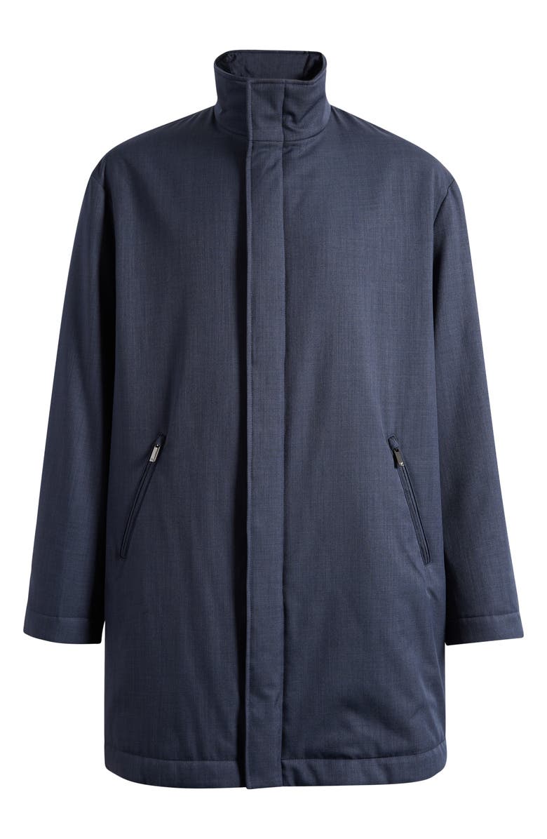 Emporio Armani Padded Overcoat, Main, color, Solid Medium Blue