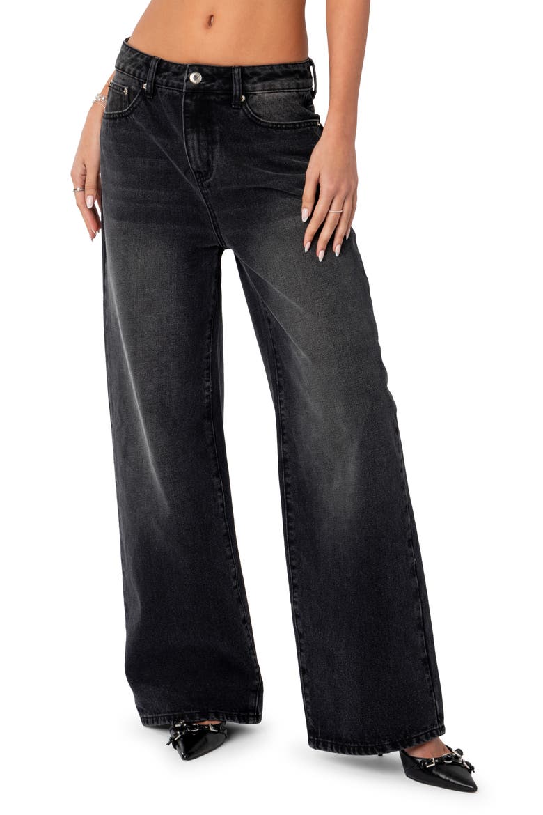 Braya Baggy Jeans, Main, color, BLACK-WASHED