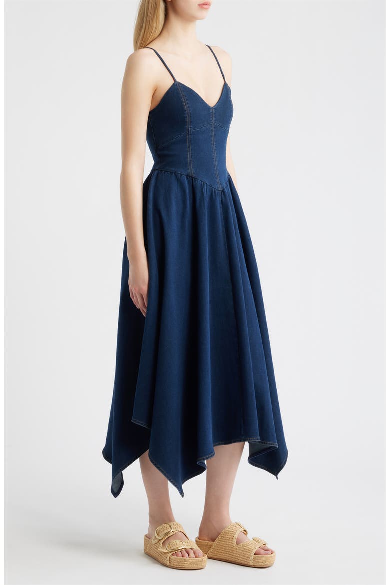 Handkerchief Hem Denim Dress, Alternate, color, INDIGO