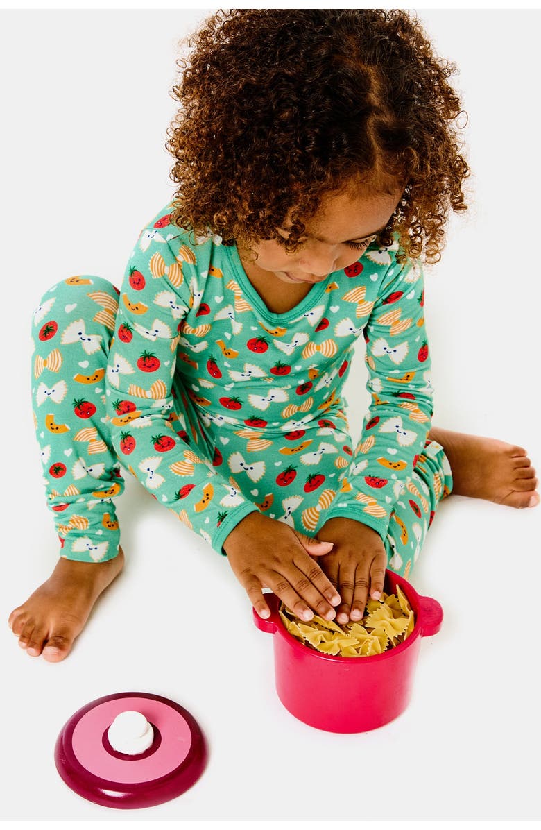 Clover Baby & Kids Long Sleeve Pajama Set - Pasta Night, Alternate, color, Pasta Night