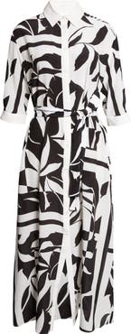 Max Mara Changio Floral Silk Midi Shirtdress