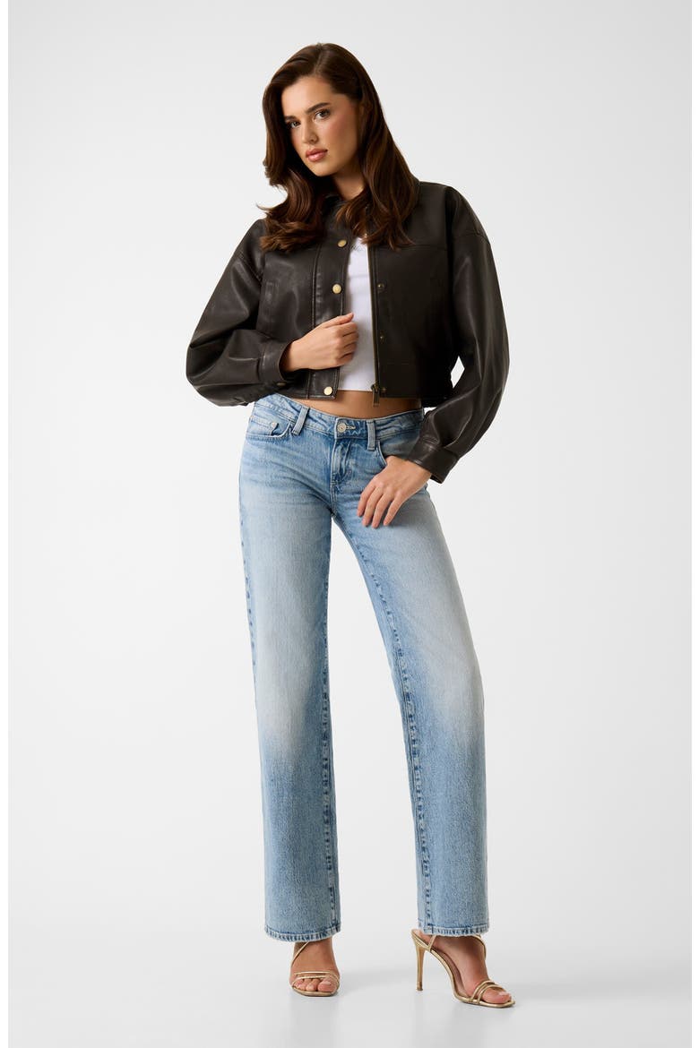 Clelia Crop Faux Leather Jacket, Alternate, color, CHOCOLATE BROWNIE MULTI