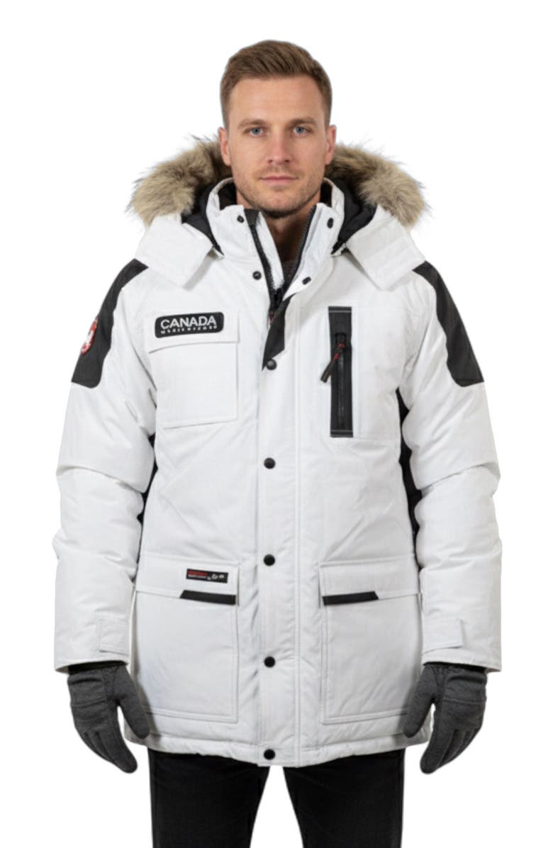 CANADA WEATHER GEAR Men's Heavyweight Arctic Parka, Alternate, color, White