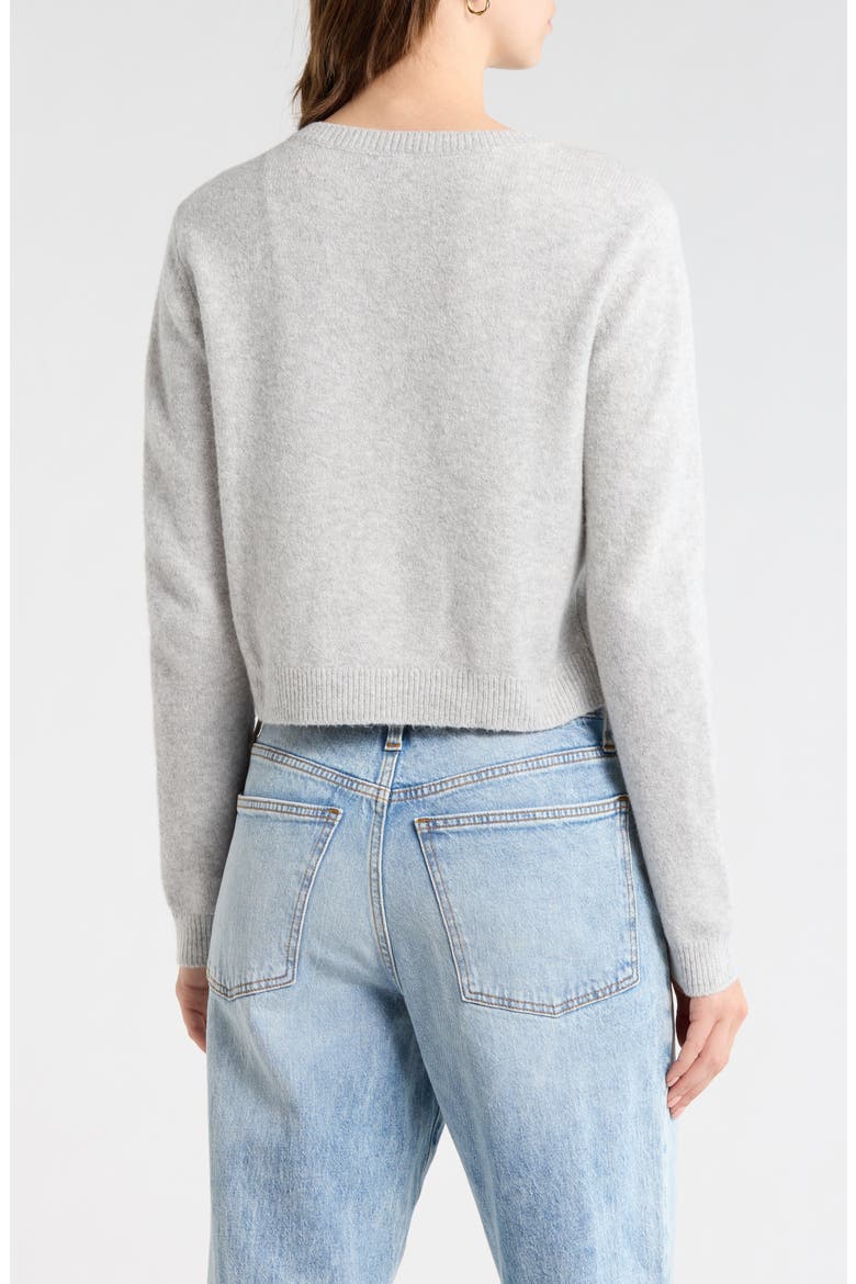 Classic Crewneck Cardigan, Alternate, color, GREY LIGHT HEATHER