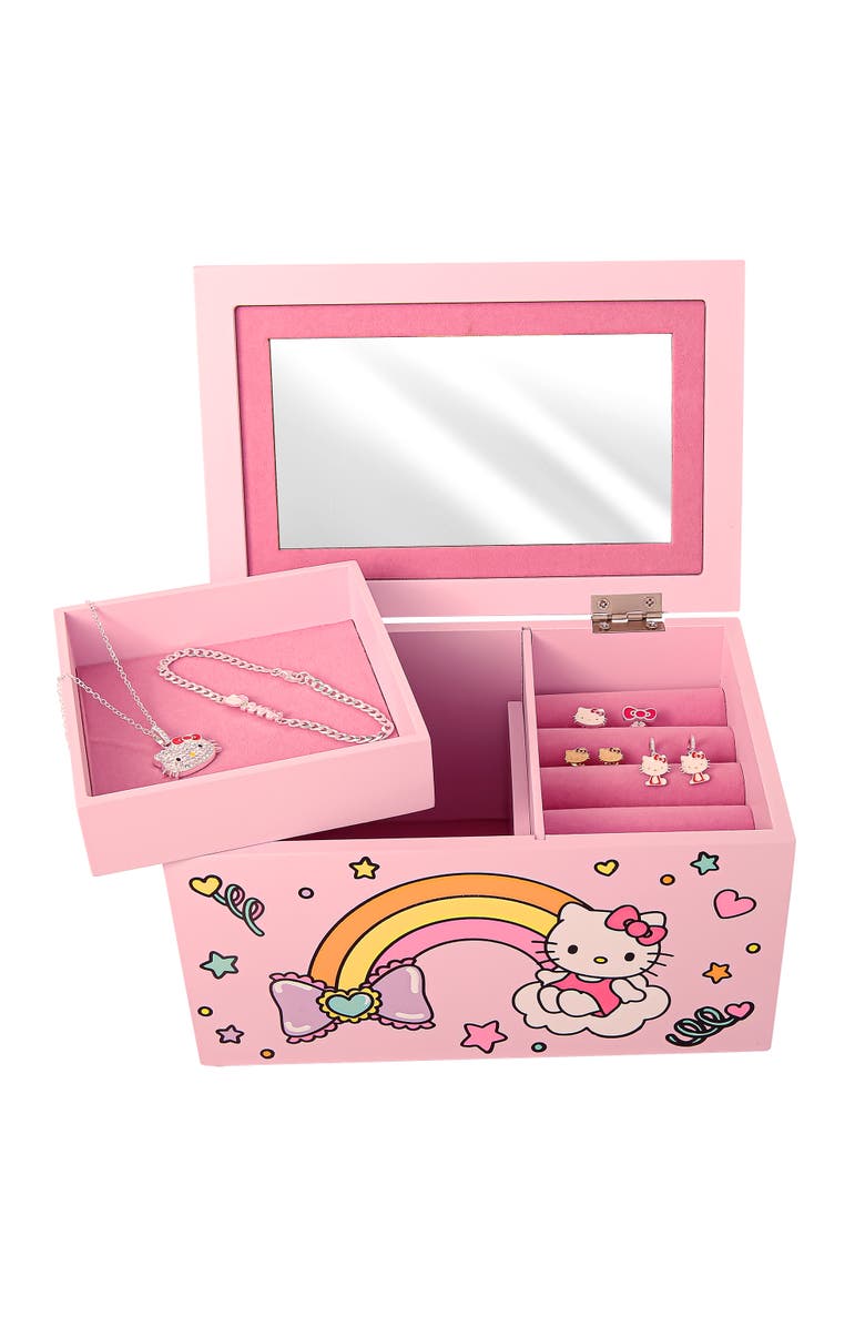 Hello Kitty Pink Wood Jewelry Box, Alternate, color, Pink