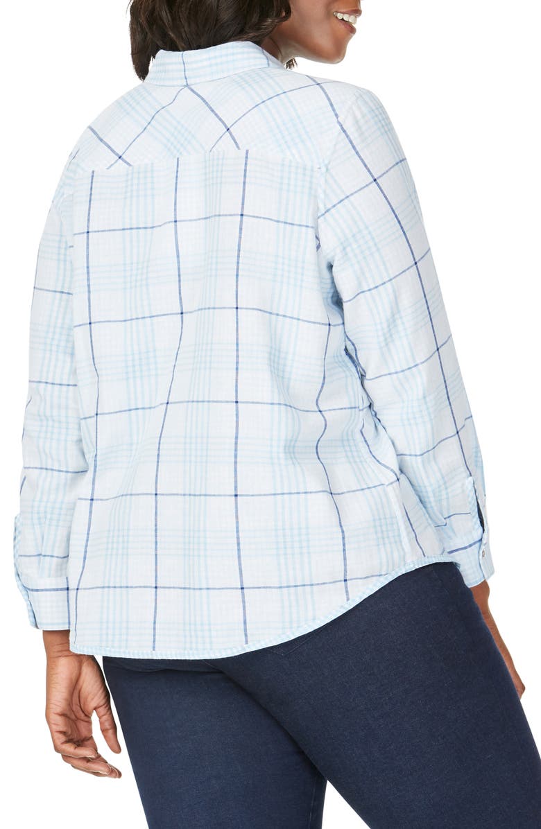 Foxcroft Rhea Reversible Dual Pattern Plaid Cotton Shirt, Alternate, color, 