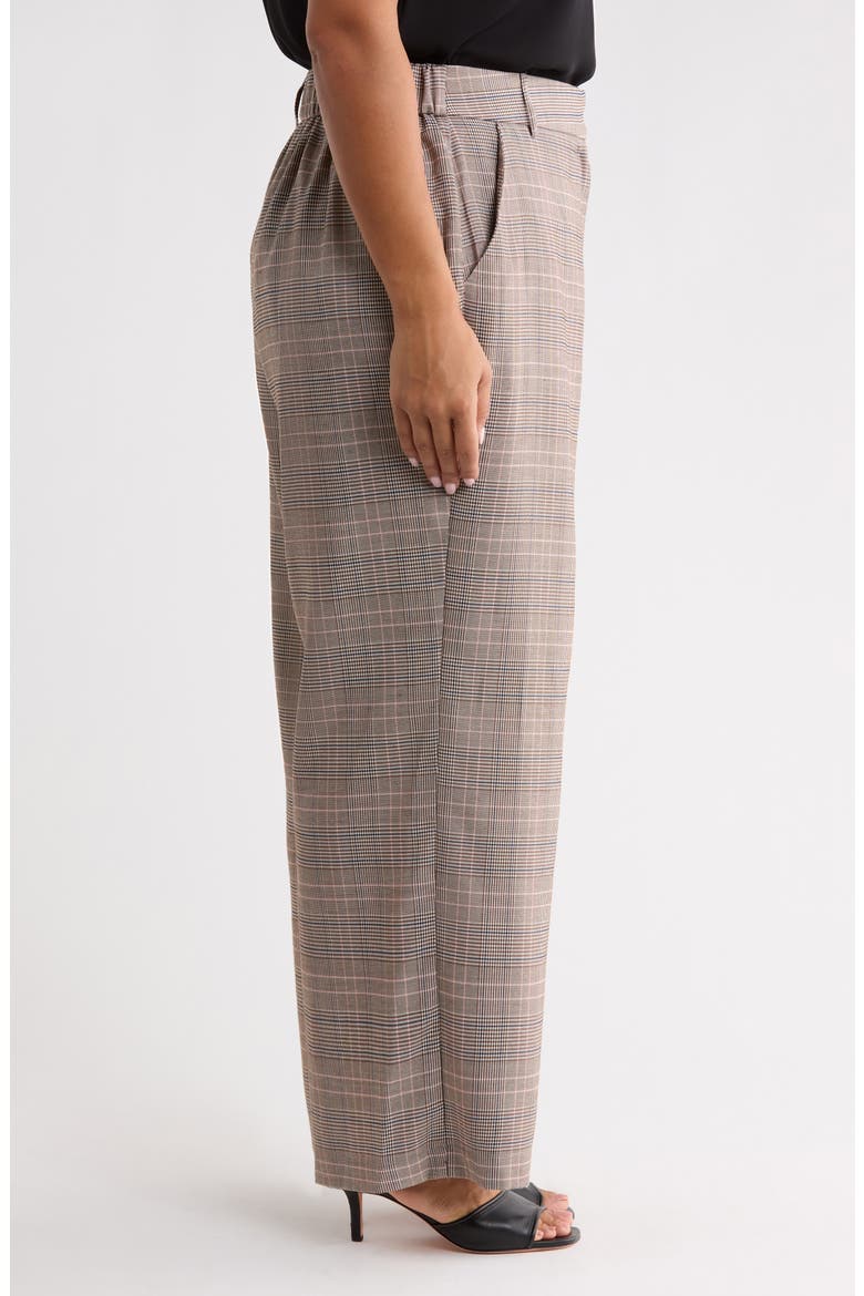 Mulvane High Waist Plaid Wide Leg Pants, Alternate, color, BROWN MULTI