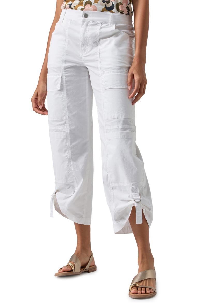 Cali Straight Leg Crop Cargo Pants, Main, color, WHITE