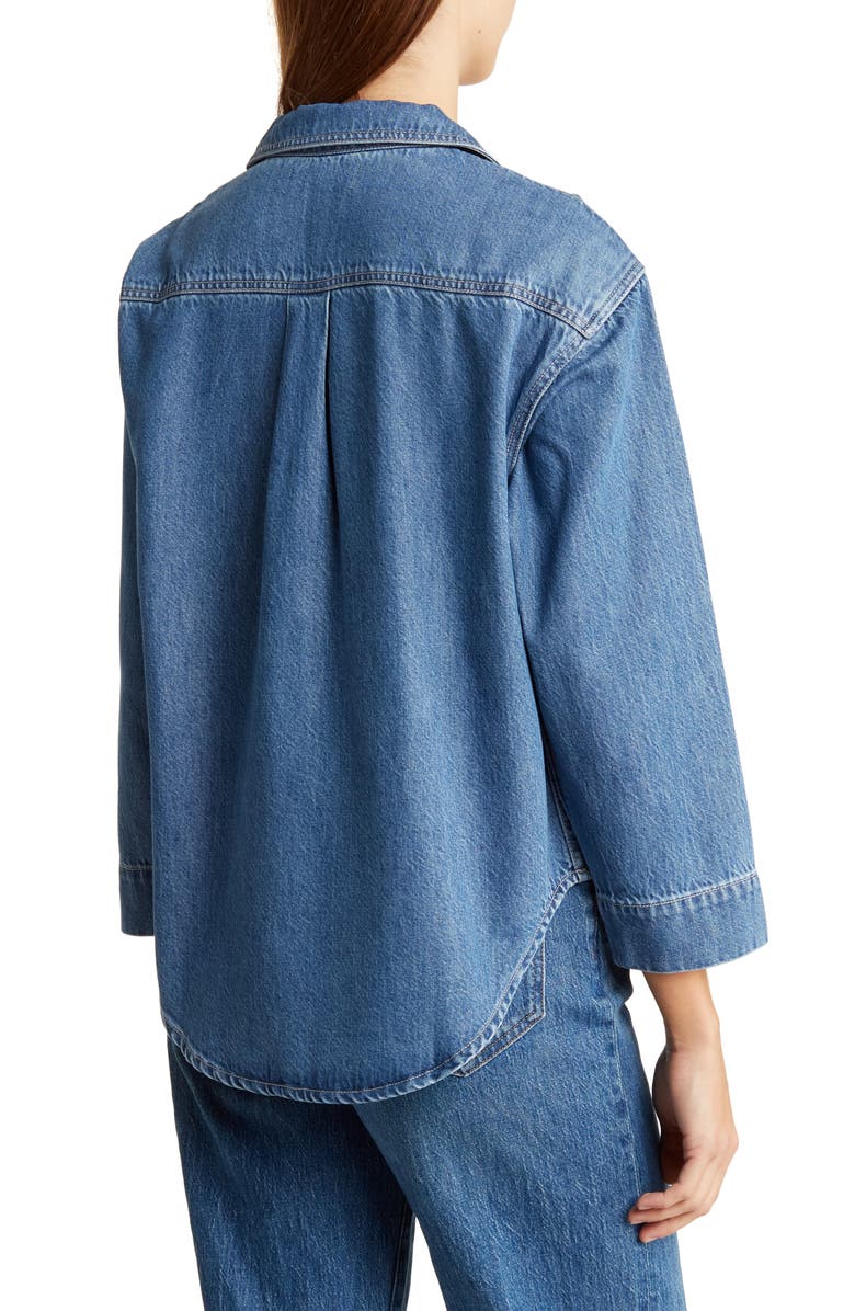 Madewell Denim Popover Top, Alternate, color, Terrydale Wash