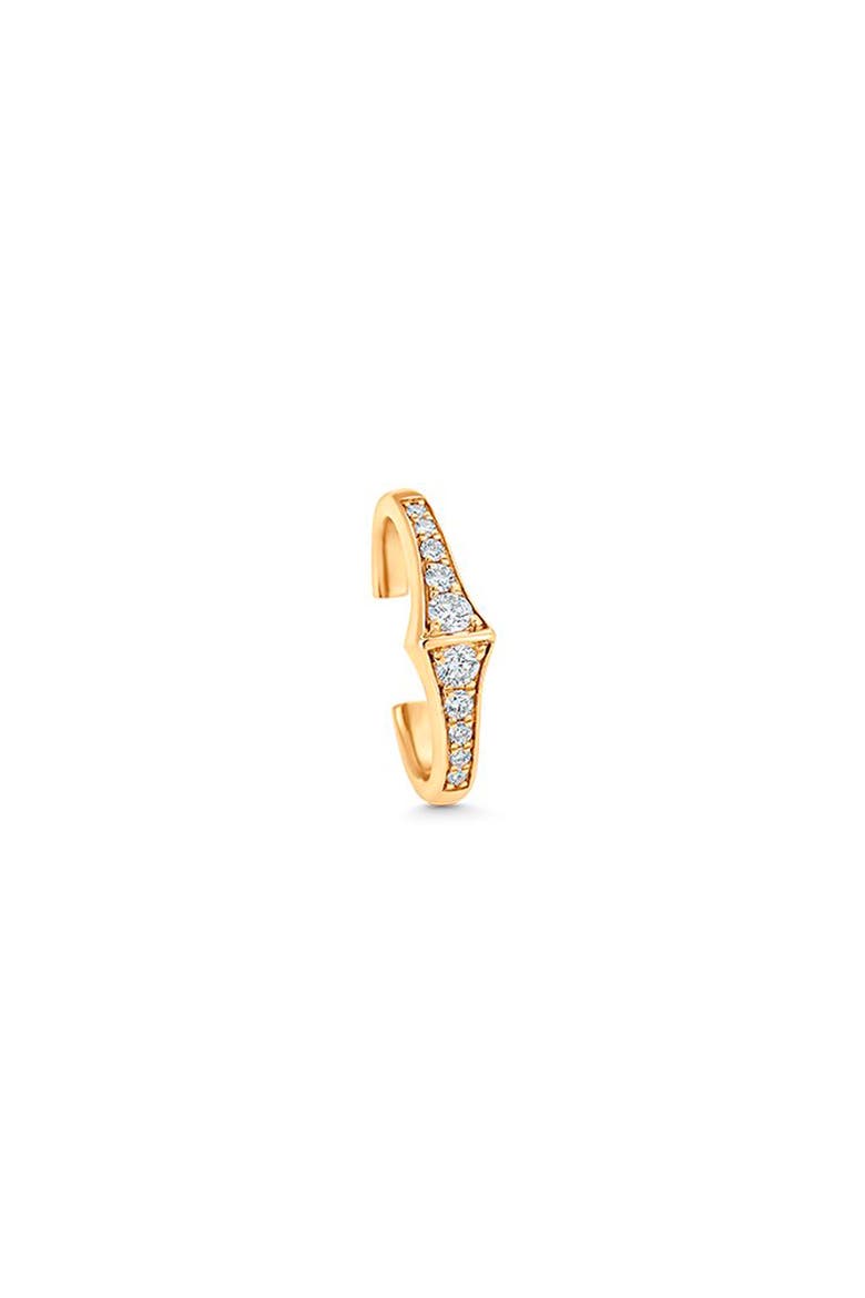 Lucia Single Diamond Ear Cuff, Main, color, YELLOW GOLD