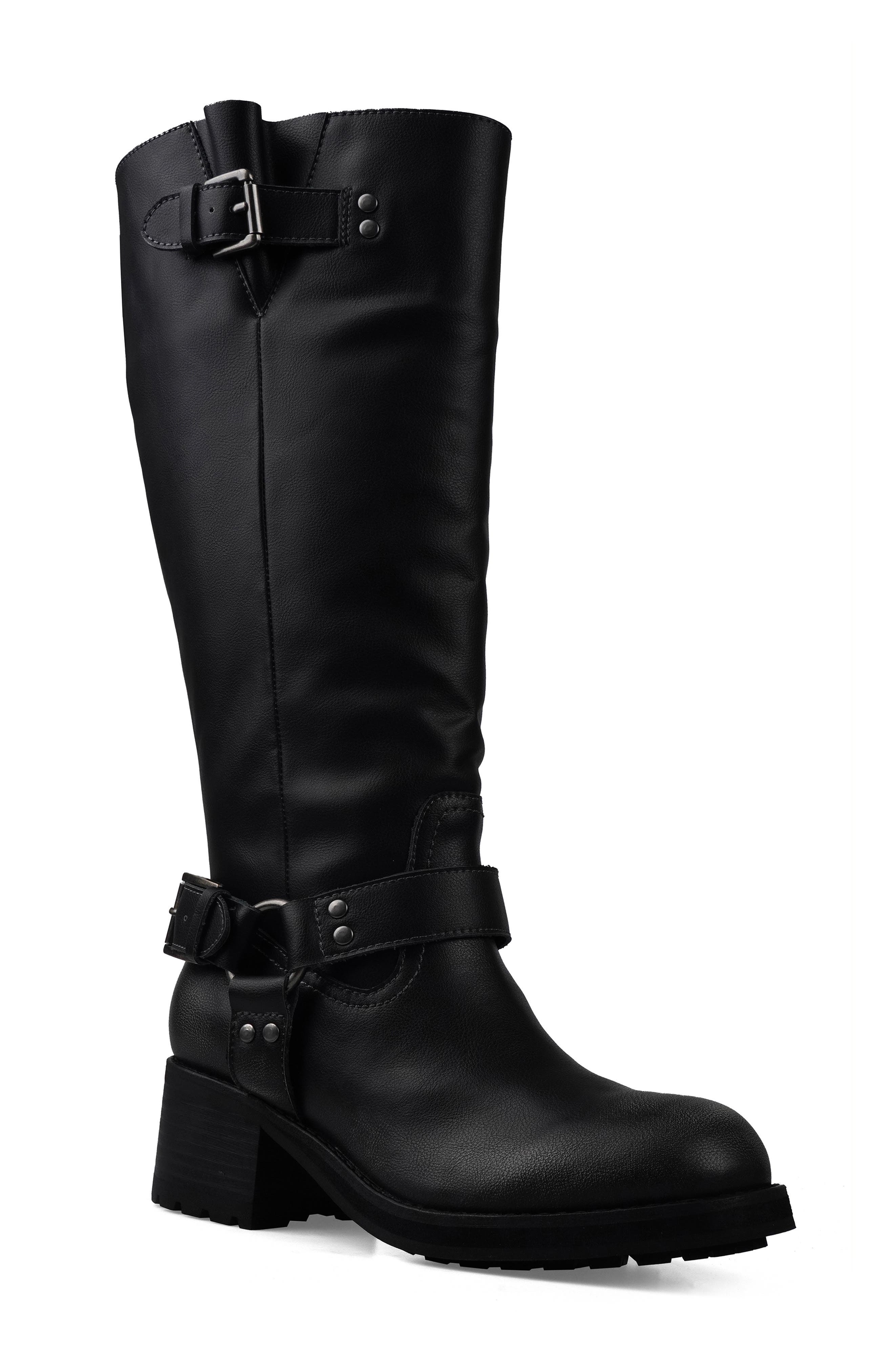 Candie's Reecie Knee High Boot, Main, color, Black Leather