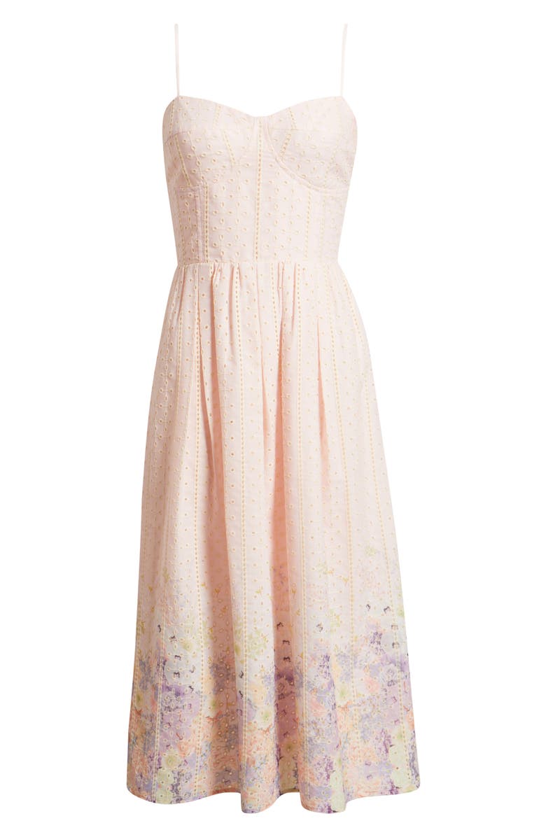 Chelsea28 Seamed Bodice Broderie Anglaise Dress, Main, color, Pink Rosewater