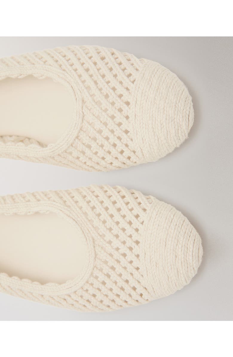 MANGO Ankle Wrap Knit Ballet Flat, Alternate, color, Off White