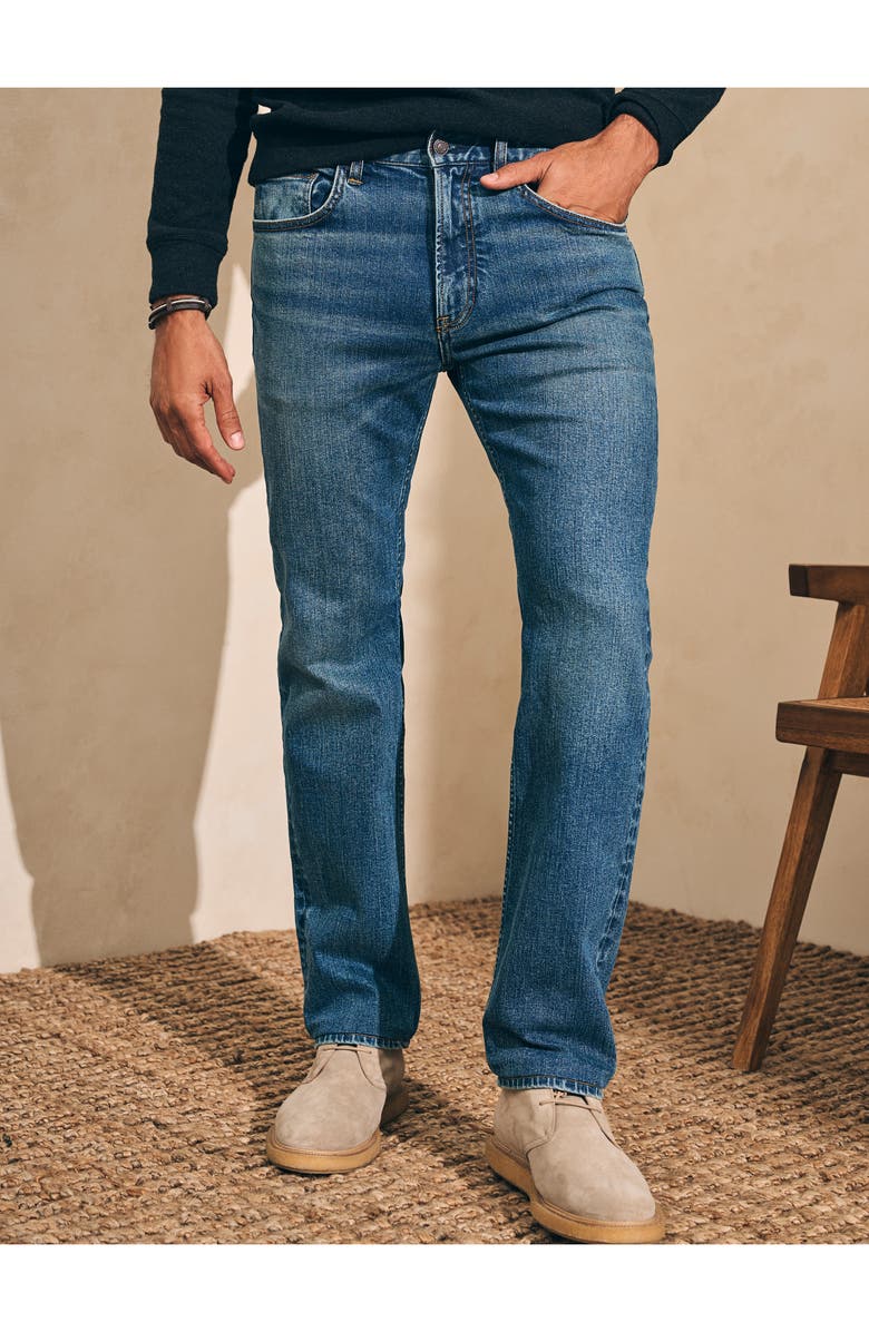 Faherty Slim Straight Leg Organic Cotton Jeans, Alternate, color, 