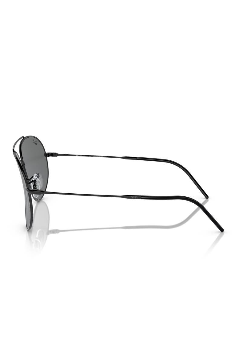 Reverse 62mm Oversize Aviator Sunglasses, Alternate, color, BLACK