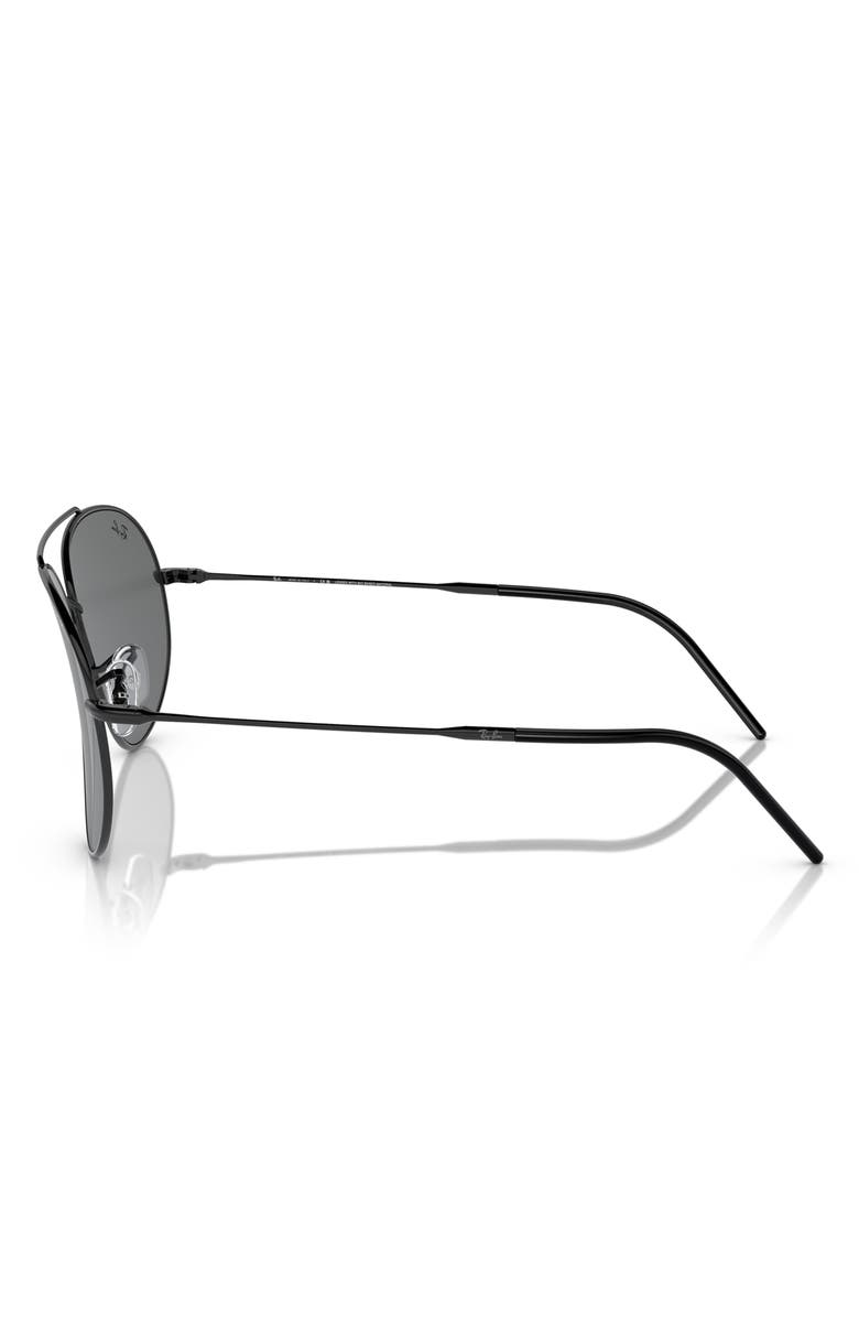 Ray-Ban Reverse 62mm Oversize Aviator Sunglasses, Alternate, color, Black