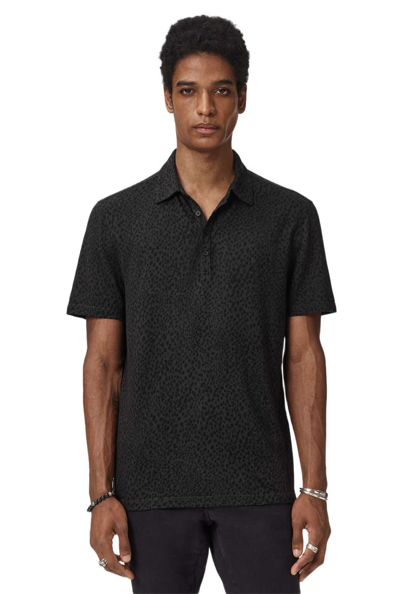 Marcel Distorted Dot Jacquard Polo, Alternate, color, CHARCOAL