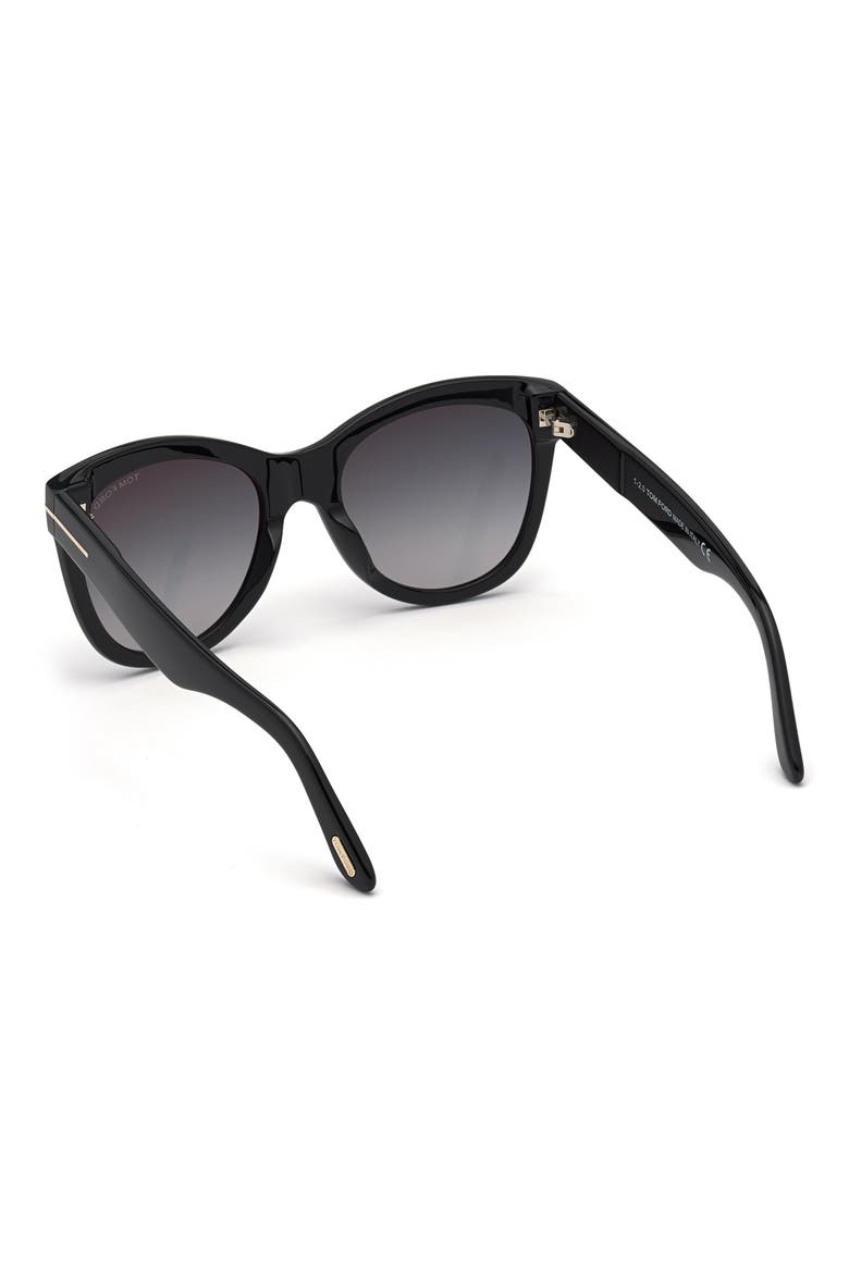 Wallace 54mm Gradient Cat Eye Sunglasses, Alternate, color, SHINY BLACK / GRADIENT SMOKE