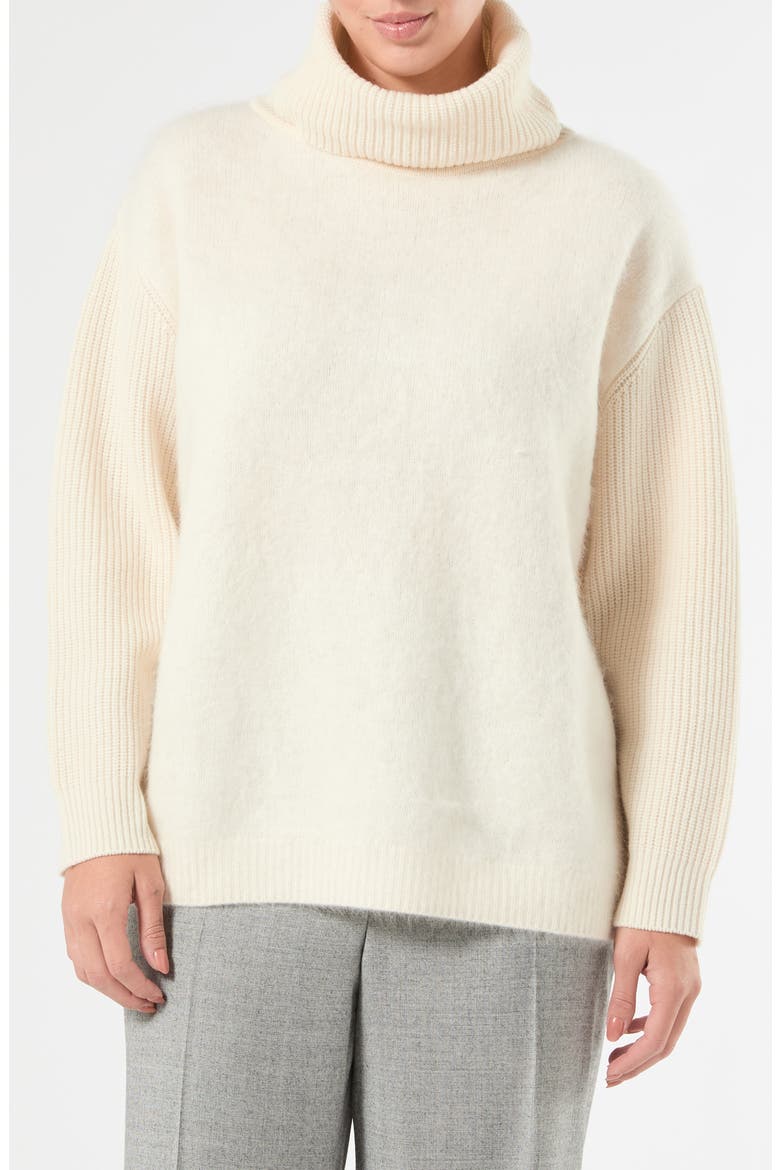 Wool, Cashmere & Silk Turtleneck Sweater, Main, color, IVORY