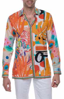 RANEES Resort Extra Trim Fit Linen & Cotton Button-Up Shirt