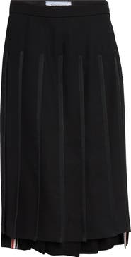 Thom Browne Classic Tipping Pleated Wool Skirt