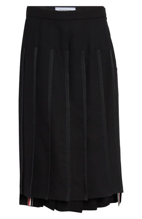 Thom Browne Classic Tipping Pleated Wool Skirt
