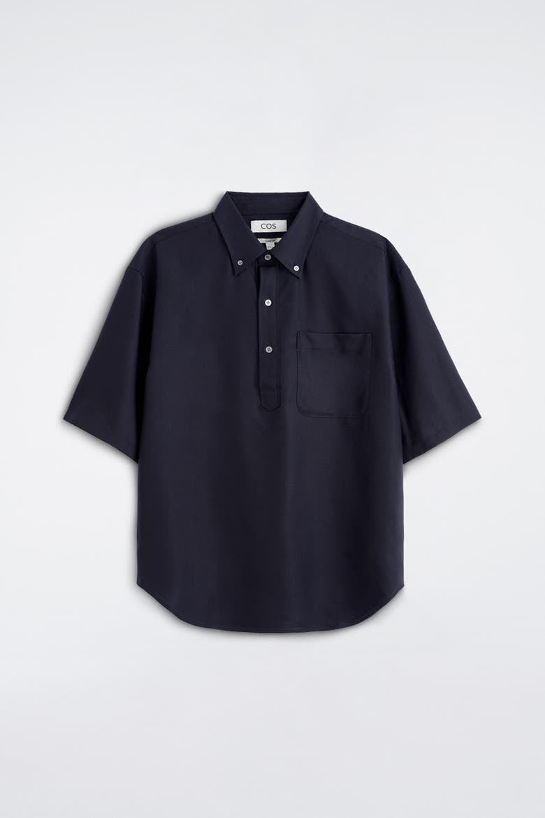 Oversized Popover Shirt, Alternate, color, NAVY