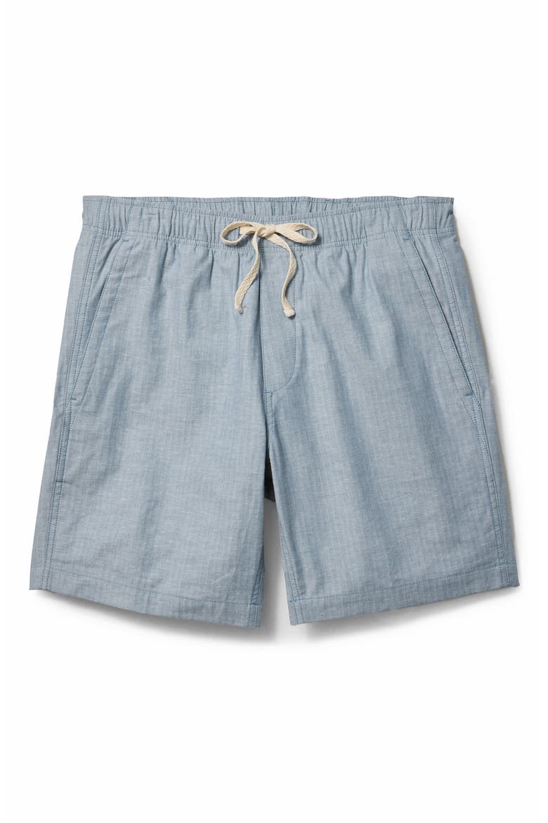 Nomad Herringbone Cotton & Linen Shorts, Alternate, color, LIGHT BLUE HERRINGBONE LINEN