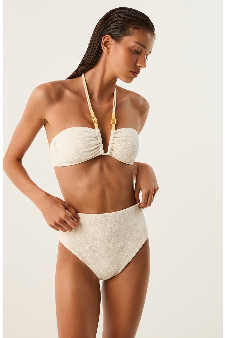 Harper Carol Halter Bikini Top, Alternate, color, WHITE